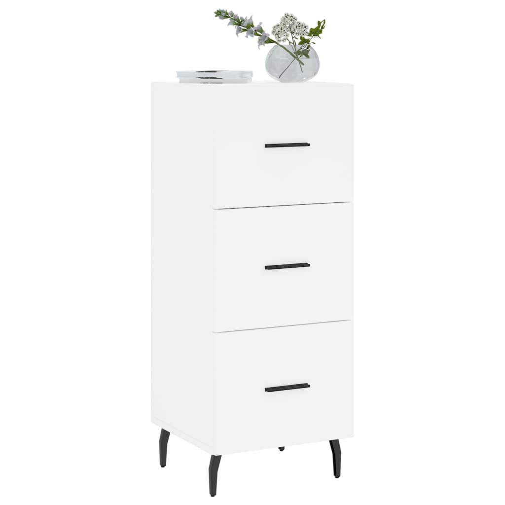 Skjenk hvit 34,5x34x90 cm konstruert tre