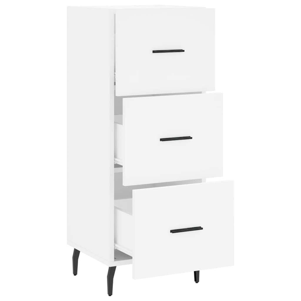 Skjenk hvit 34,5x34x90 cm konstruert tre