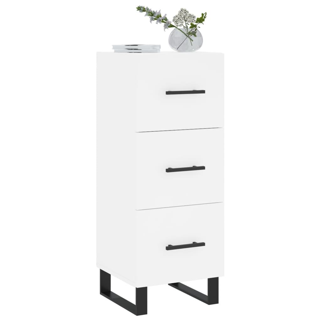 Skjenk hvit 34,5x34x90 cm konstruert tre