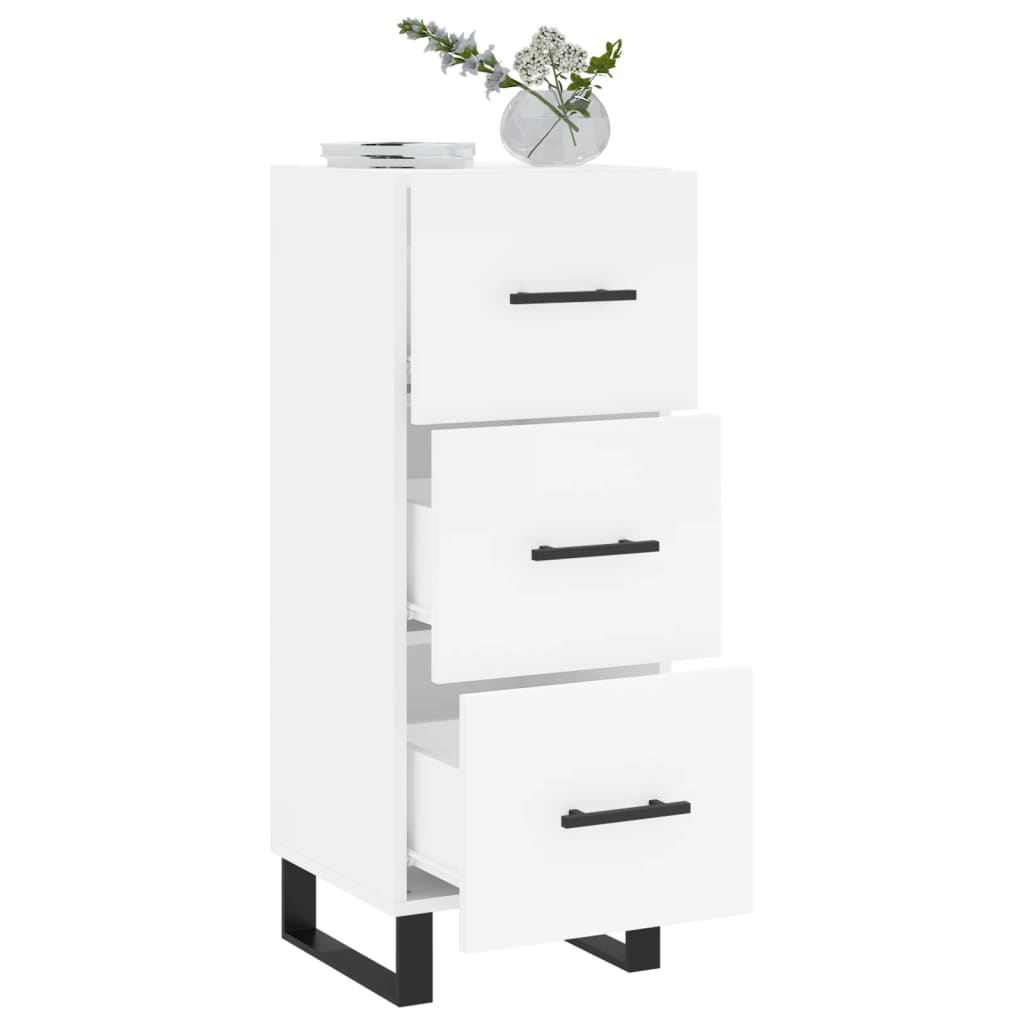 Skjenk hvit 34,5x34x90 cm konstruert tre
