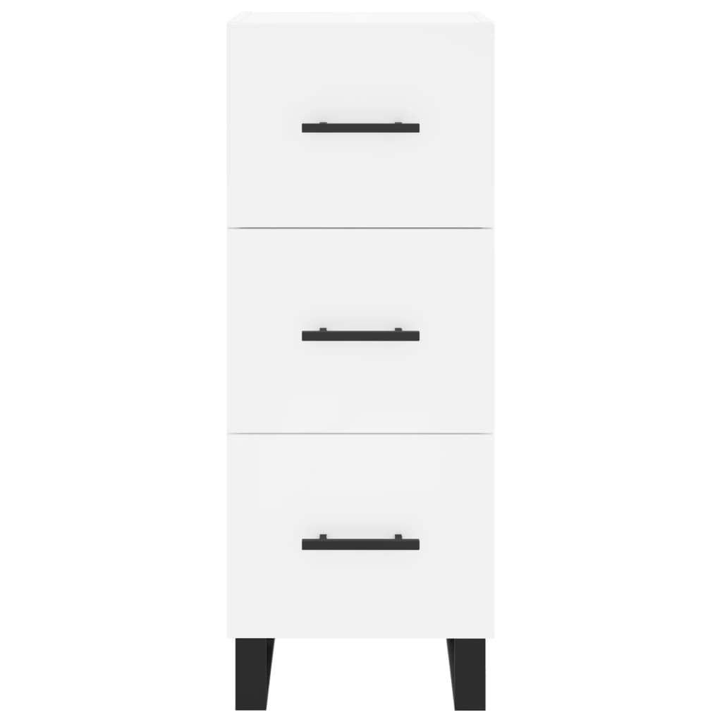 Skjenk hvit 34,5x34x90 cm konstruert tre