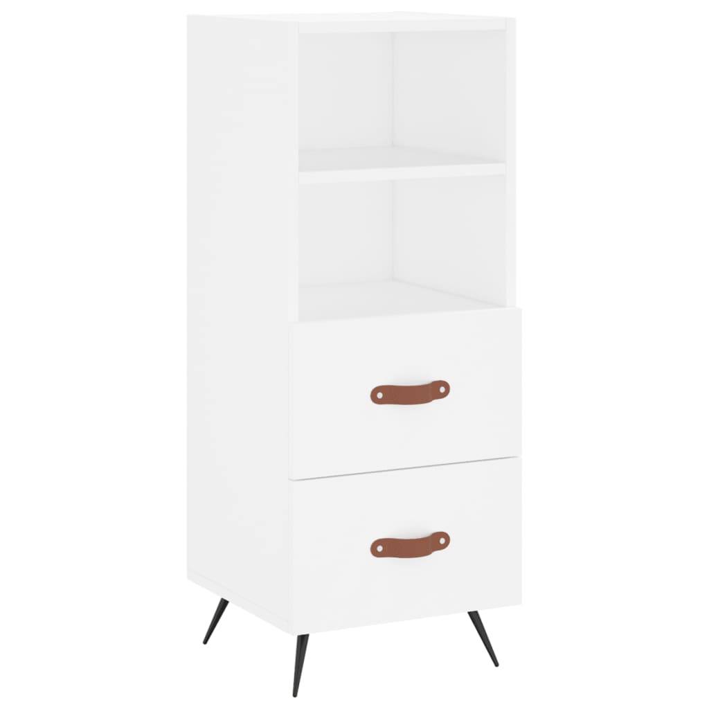 Skjenk hvit 34,5x34x90 cm konstruert tre