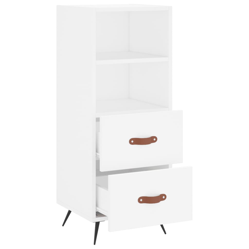 Skjenk hvit 34,5x34x90 cm konstruert tre