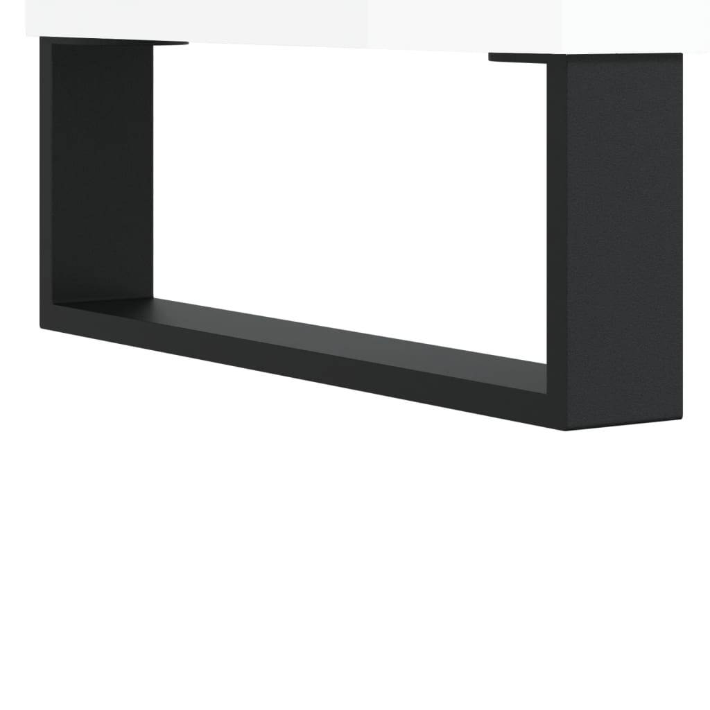 Skjenk høyglans hvit 34,5x34x90 cm konstruert tre