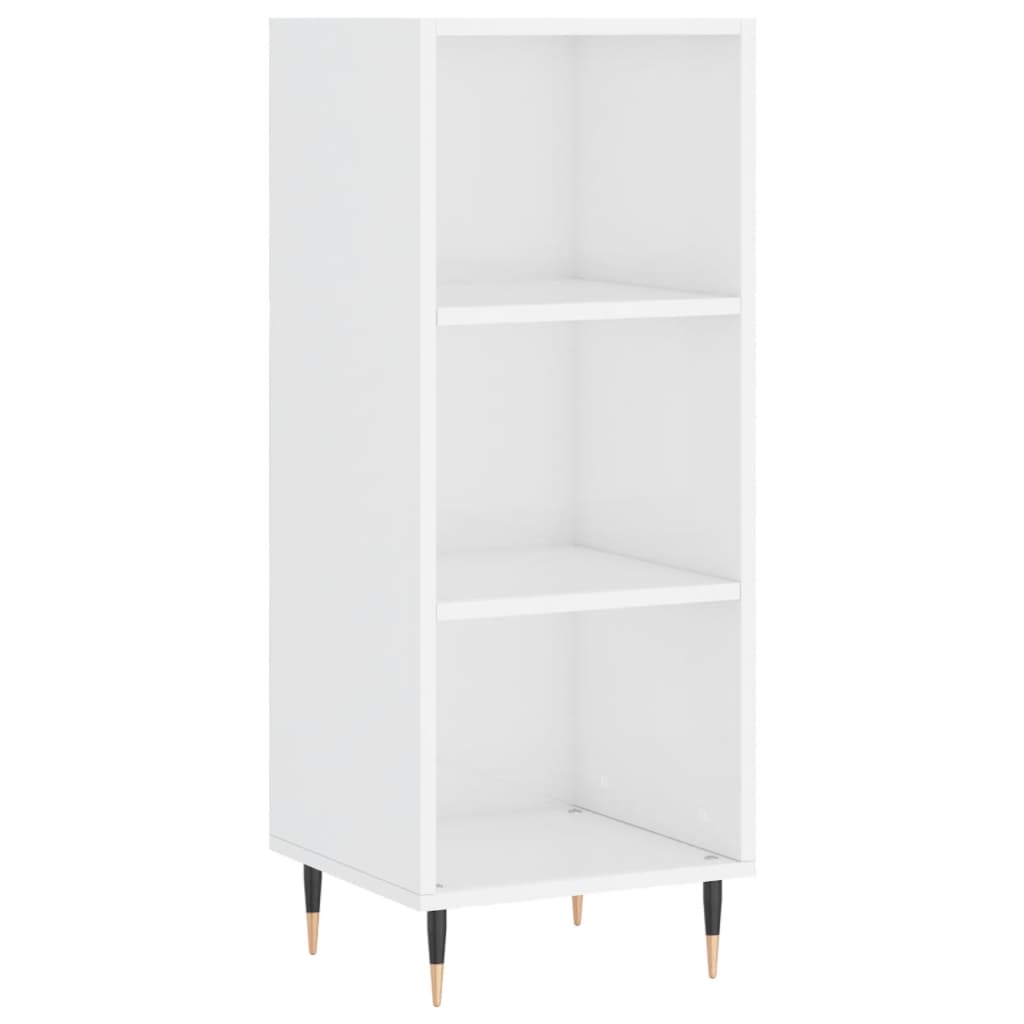 Skjenk høyglans hvit 34,5x32,5x90 cm konstruert tre