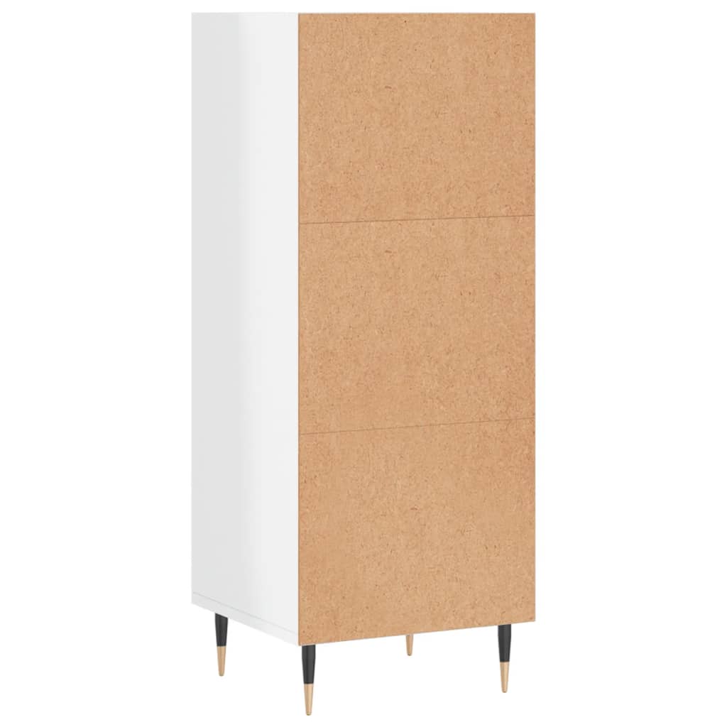 Skjenk høyglans hvit 34,5x32,5x90 cm konstruert tre