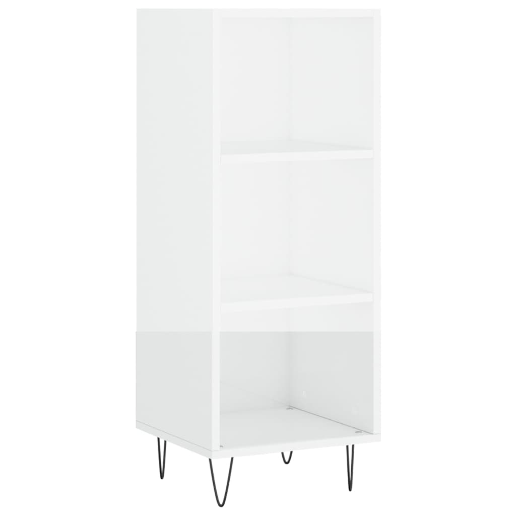 Skjenk høyglans hvit 34,5x32,5x90 cm konstruert tre