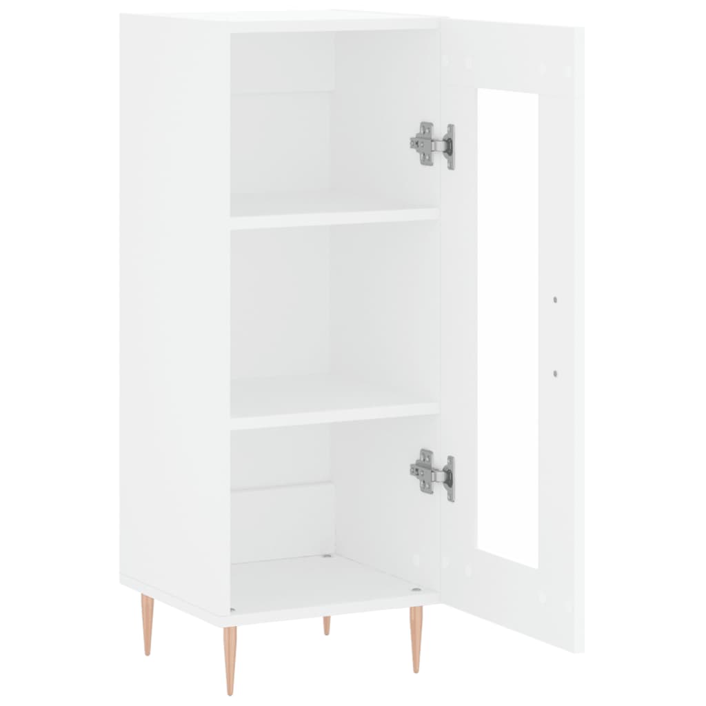 Skjenk hvit 34,5x34x90 cm konstruert tre