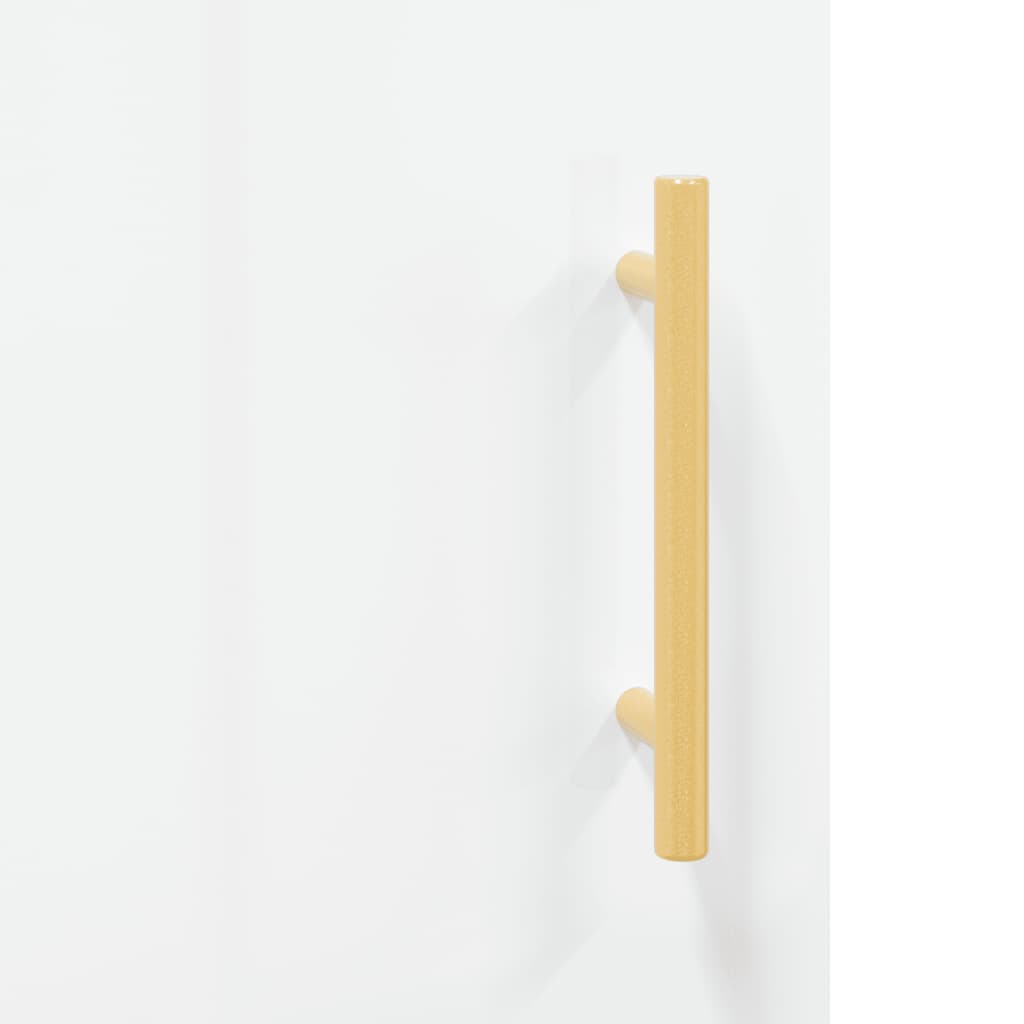 Skjenk høyglans hvit 34,5x34x90 cm konstruert tre