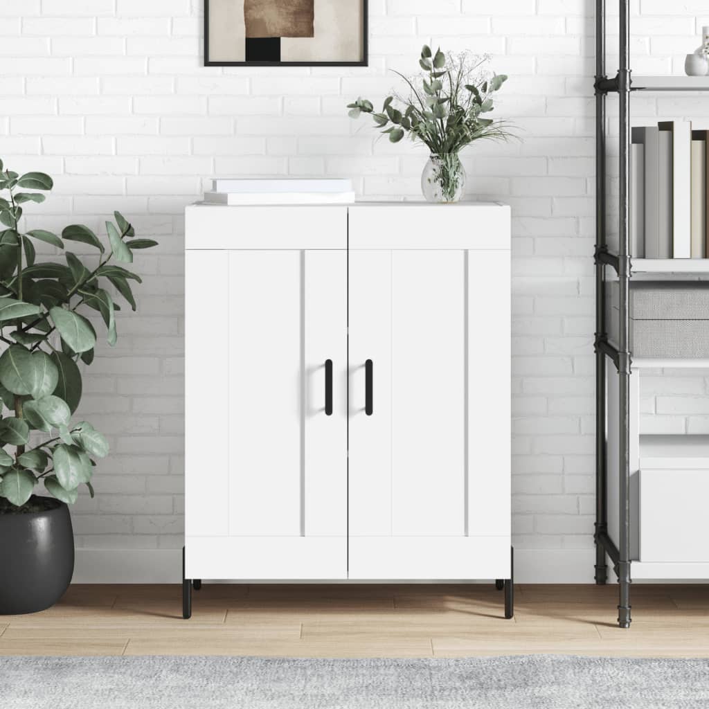 Skjenk hvit 69,5x34x90 cm konstruert tre