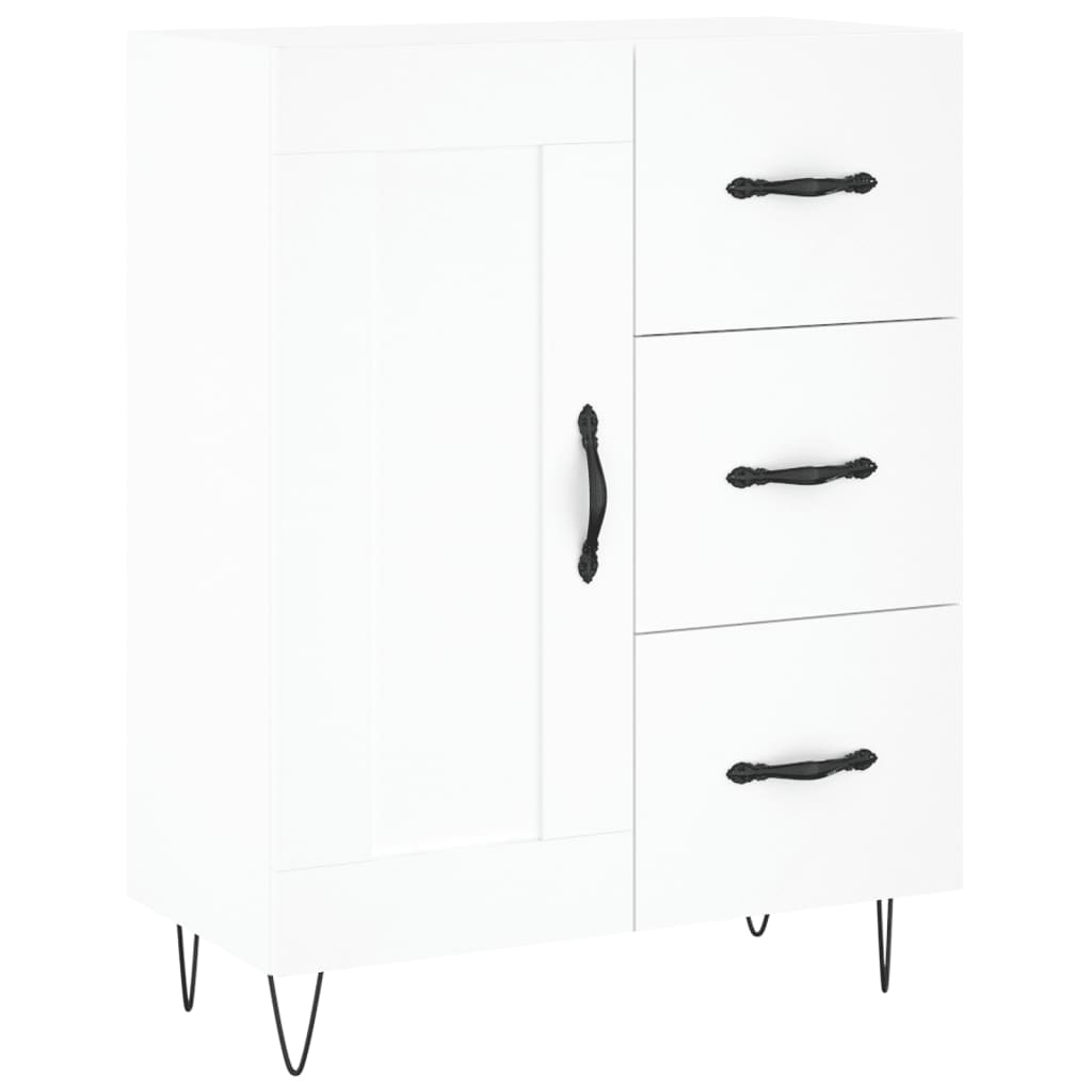 Skjenk hvit 69,5x34x90 cm konstruert tre