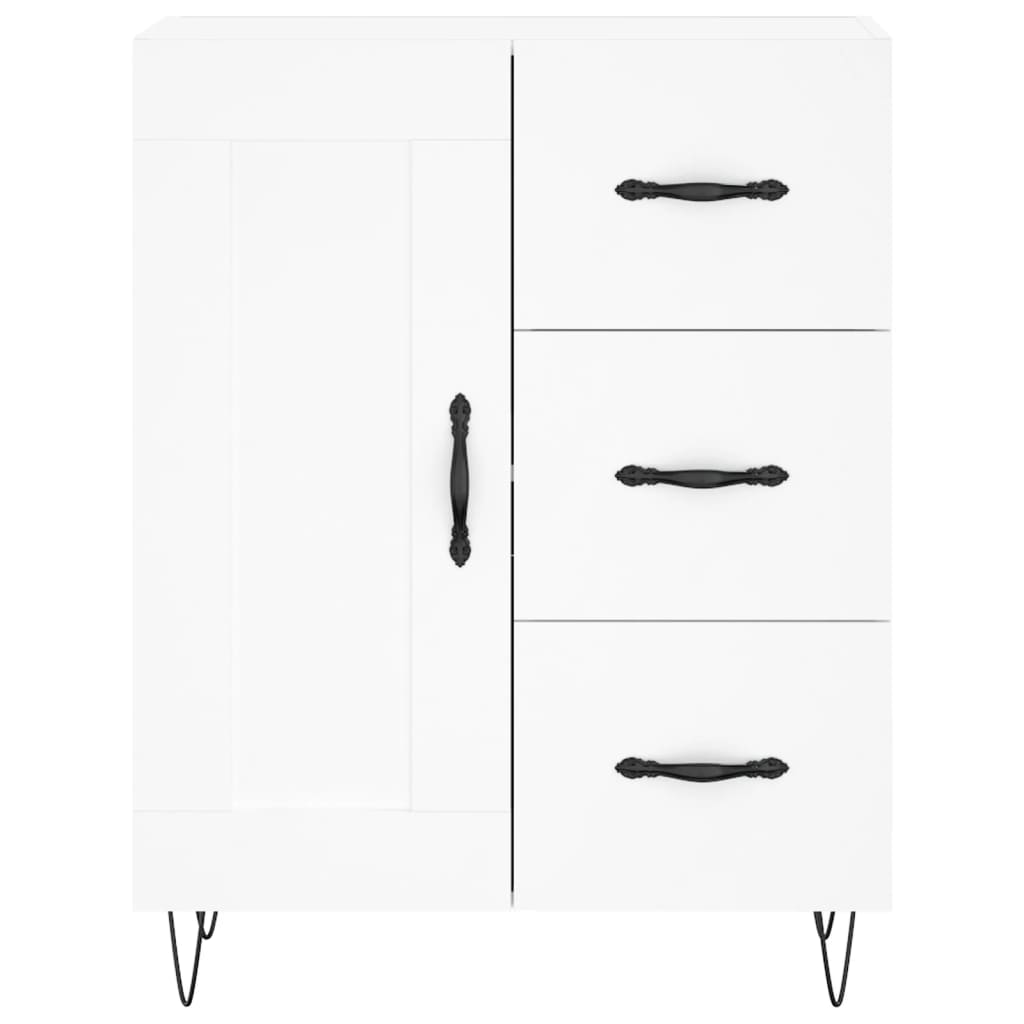 Skjenk hvit 69,5x34x90 cm konstruert tre