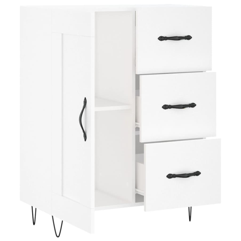 Skjenk hvit 69,5x34x90 cm konstruert tre