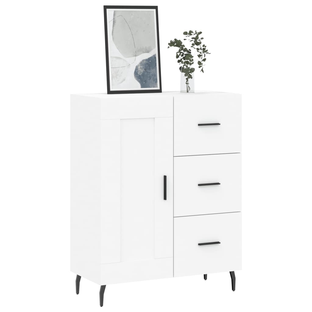 Skjenk hvit 69,5x34x90 cm konstruert tre