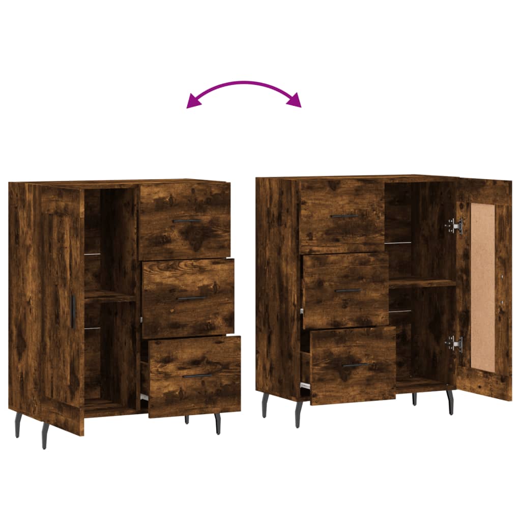 Skjenk røkt eik 69,5x34x90 cm konstruert tre
