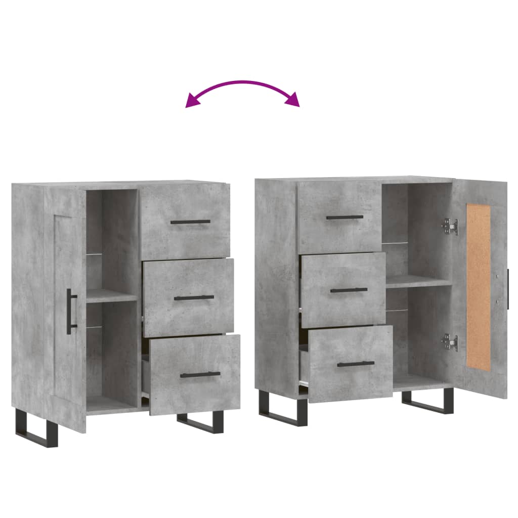 Skjenk betonggrå 69,5x34x90 cm konstruert tre