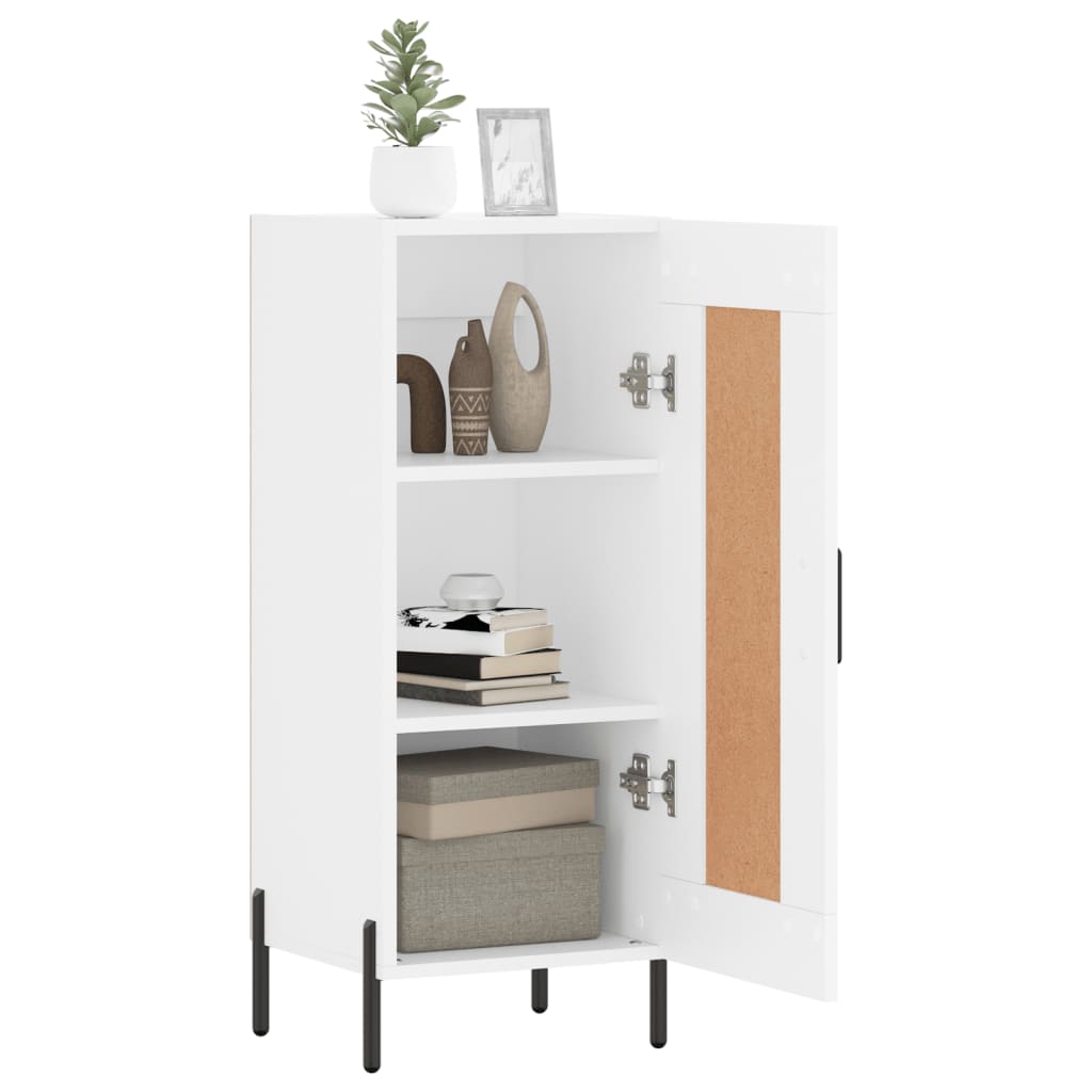 Skjenk hvit 34,5x34x90 cm konstruert tre