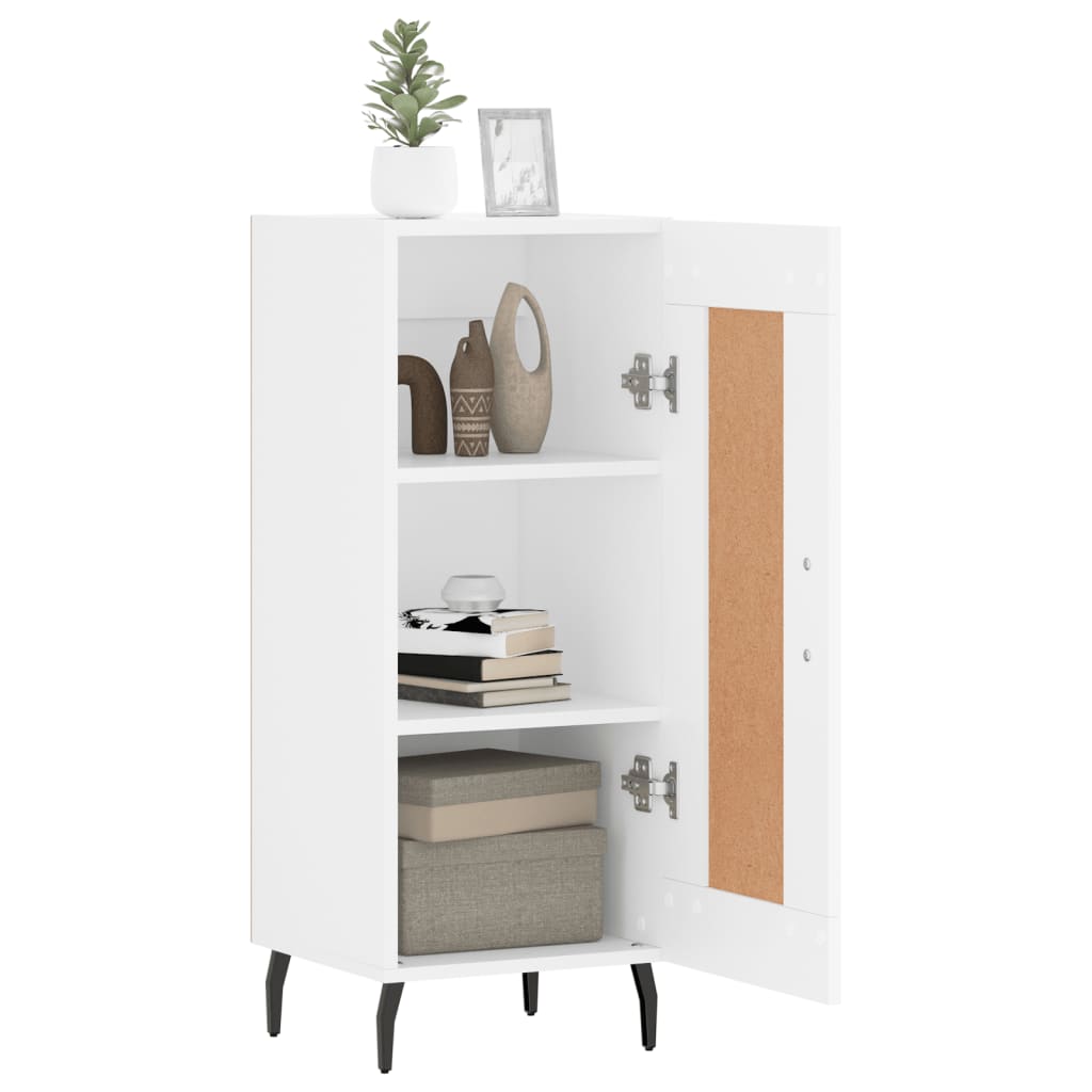 Skjenk hvit 34,5x34x90 cm konstruert tre