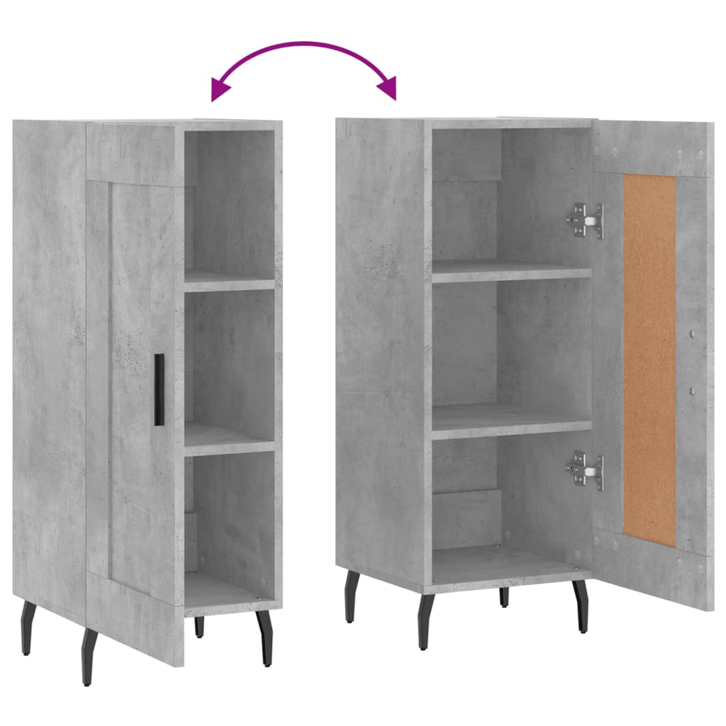Skjenk betonggrå 34,5x34x90 cm konstruert tre