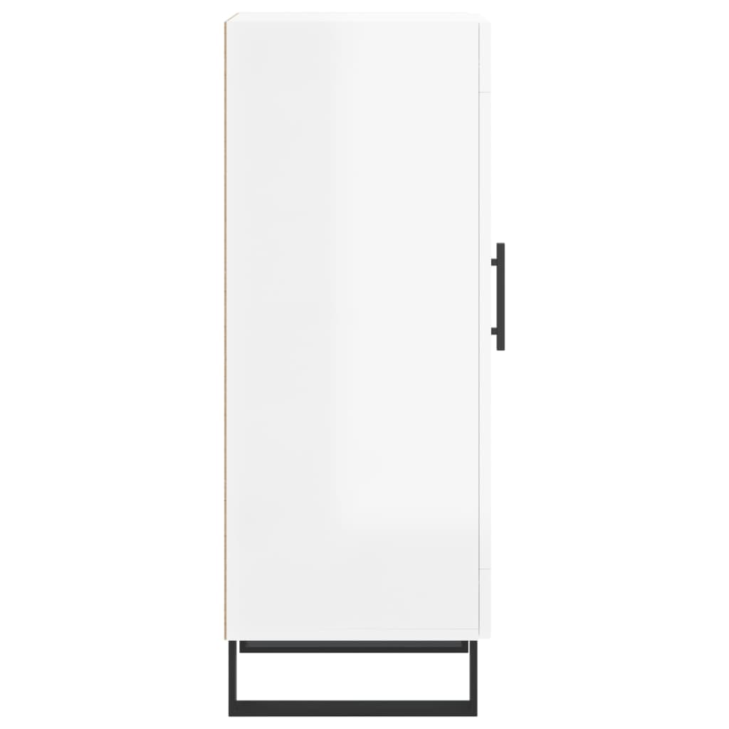 Skjenk høyglans hvit 34,5x34x90 cm konstruert tre