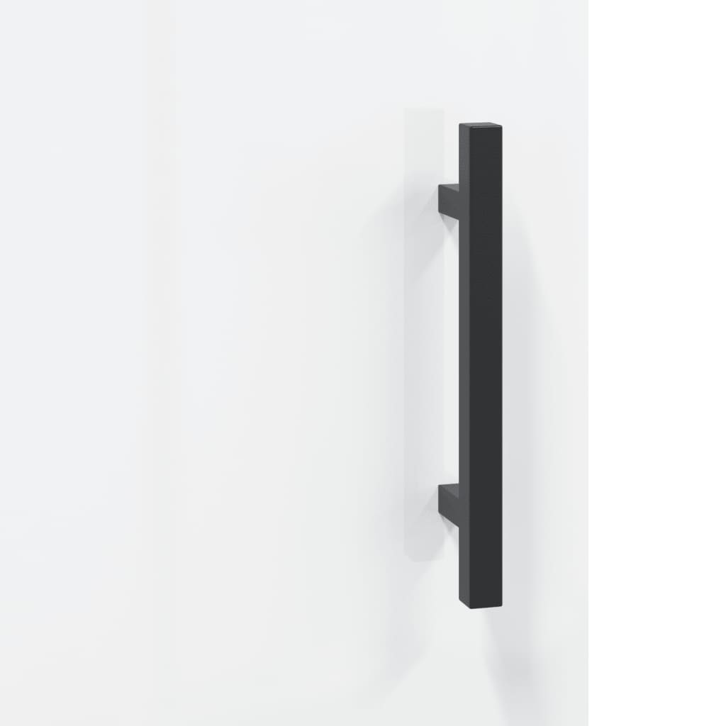 Skjenk høyglans hvit 34,5x34x90 cm konstruert tre