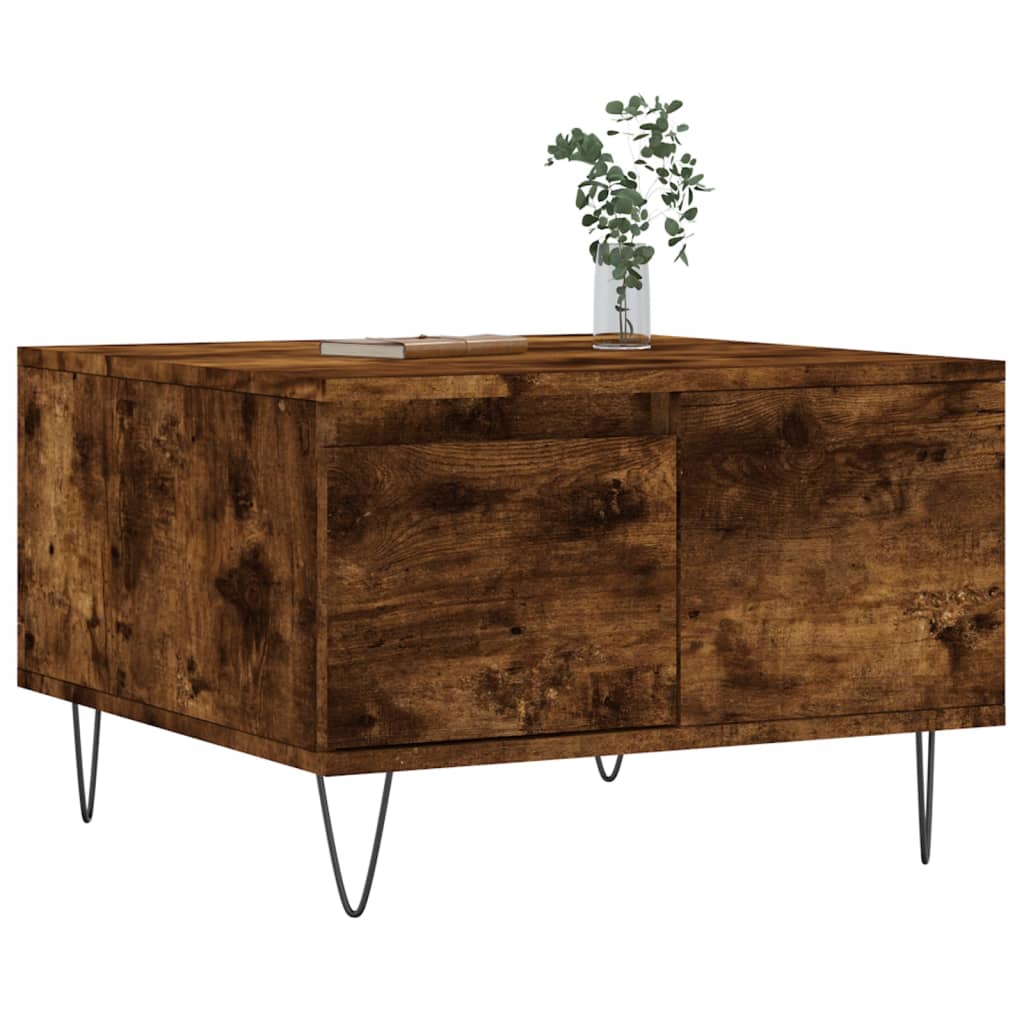 Salongbord røkt eik 55x55x36,5 cm konstruert tre