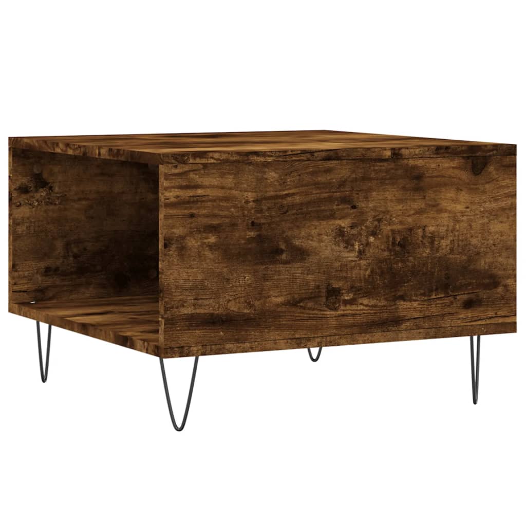 Salongbord røkt eik 55x55x36,5 cm konstruert tre