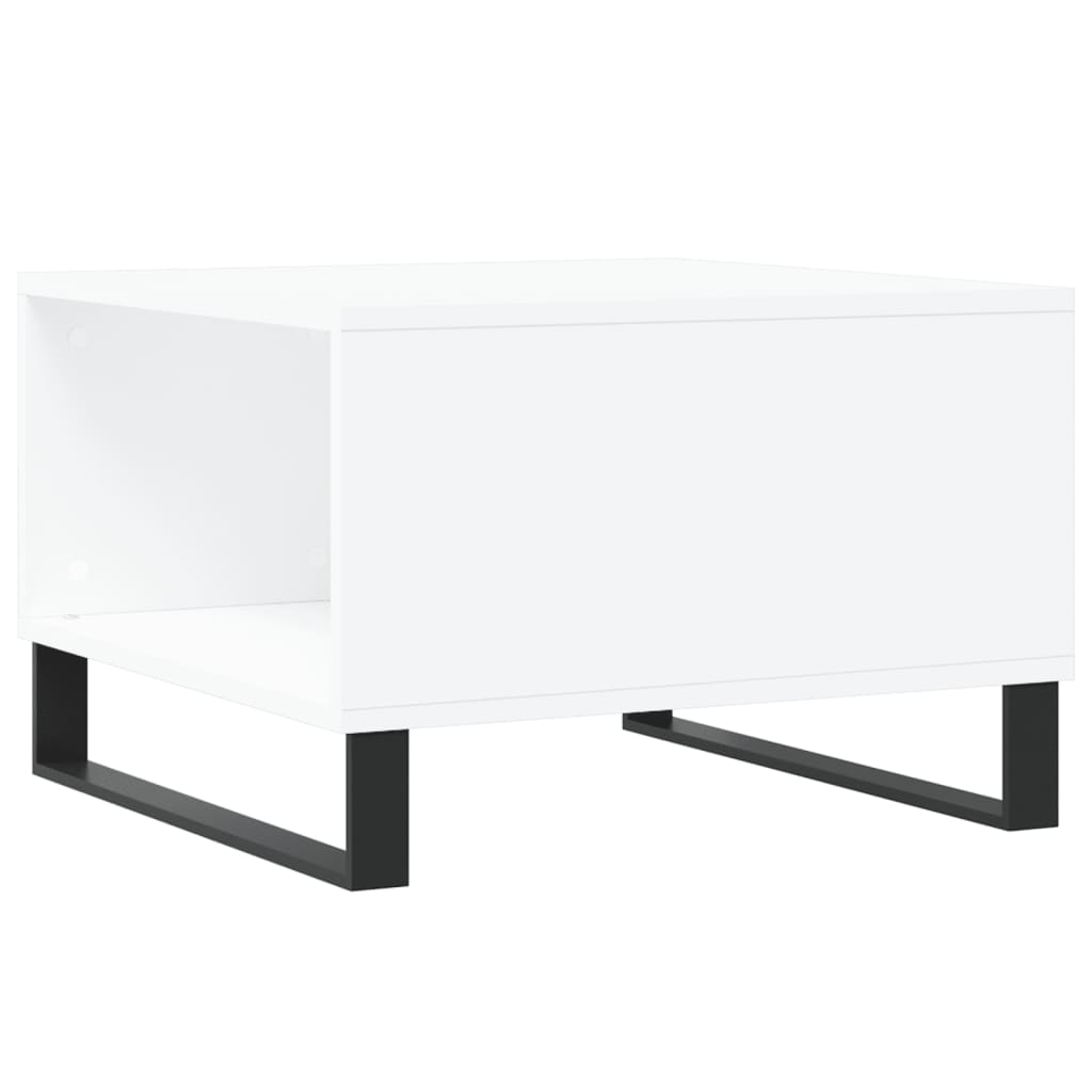 Salongbord hvit 55x55x36,5 cm konstruert tre