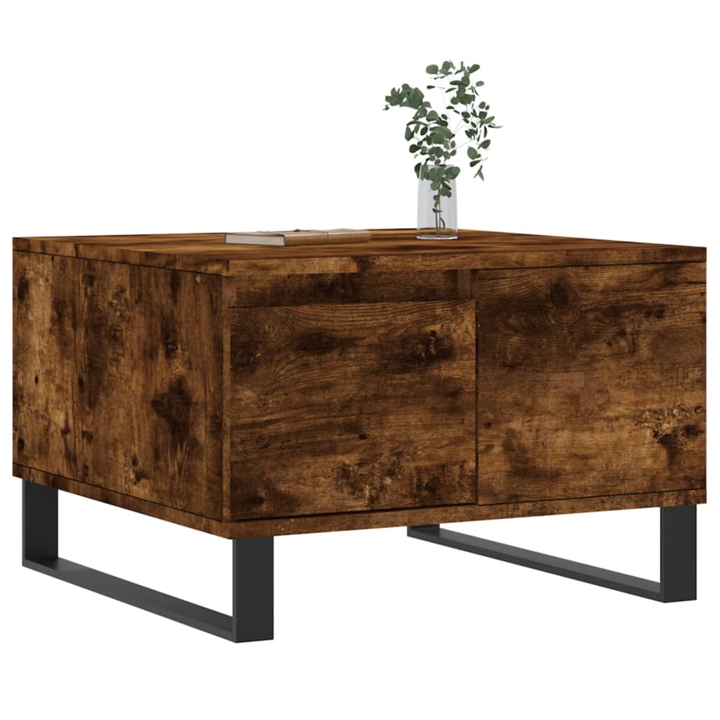 Salongbord røkt eik 55x55x36,5 cm konstruert tre