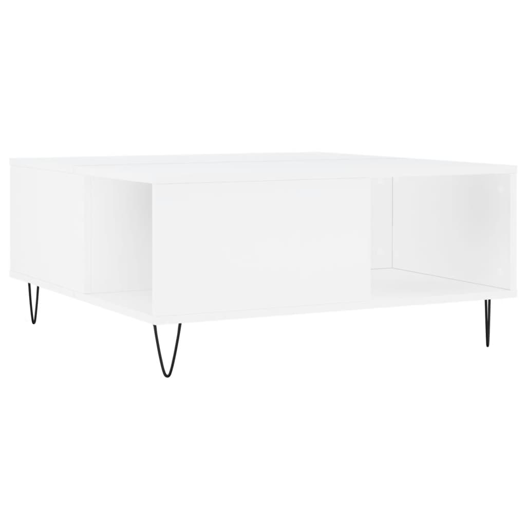 Salongbord hvit 80x80x36,5 cm konstruert tre