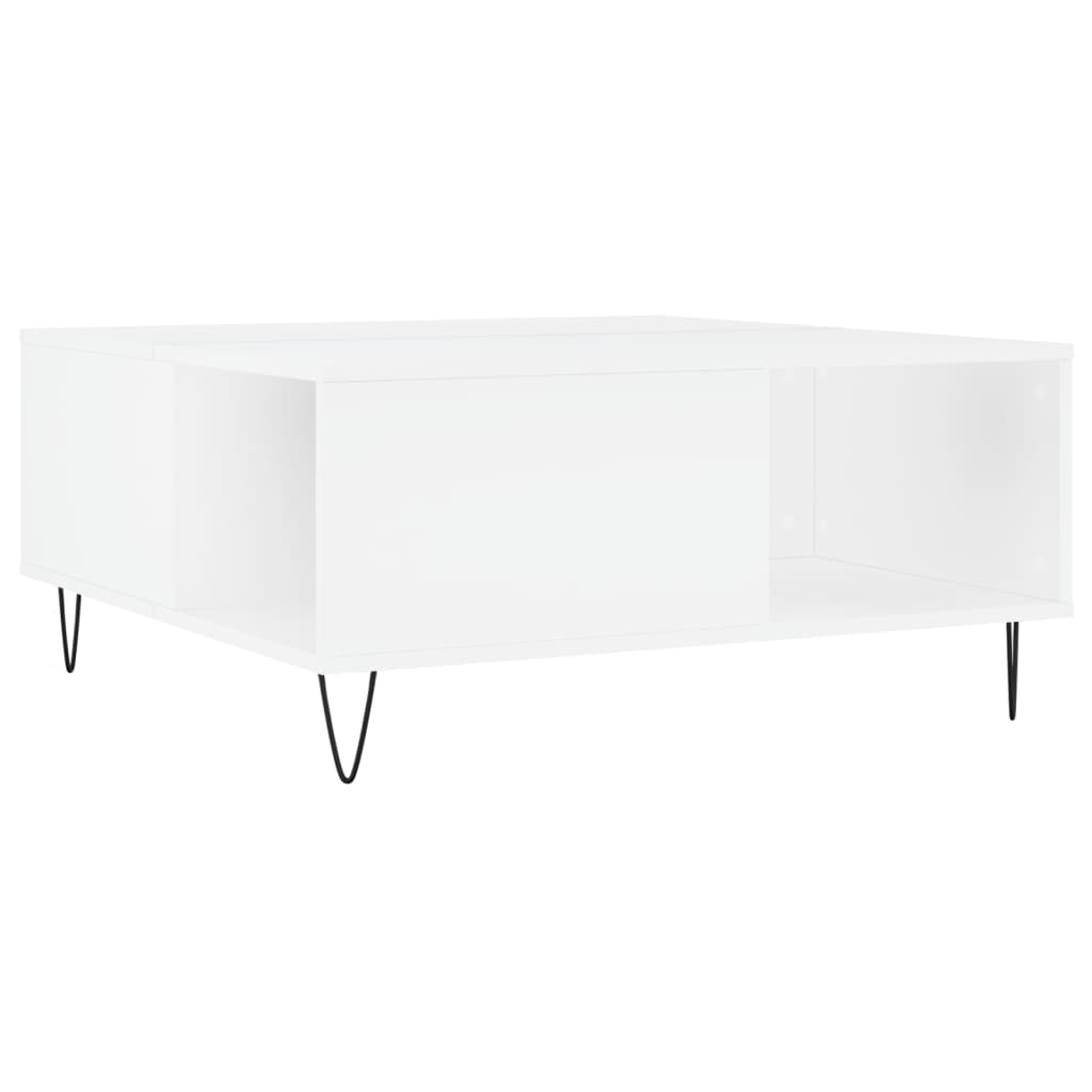 Salongbord hvit 80x80x36,5 cm konstruert tre