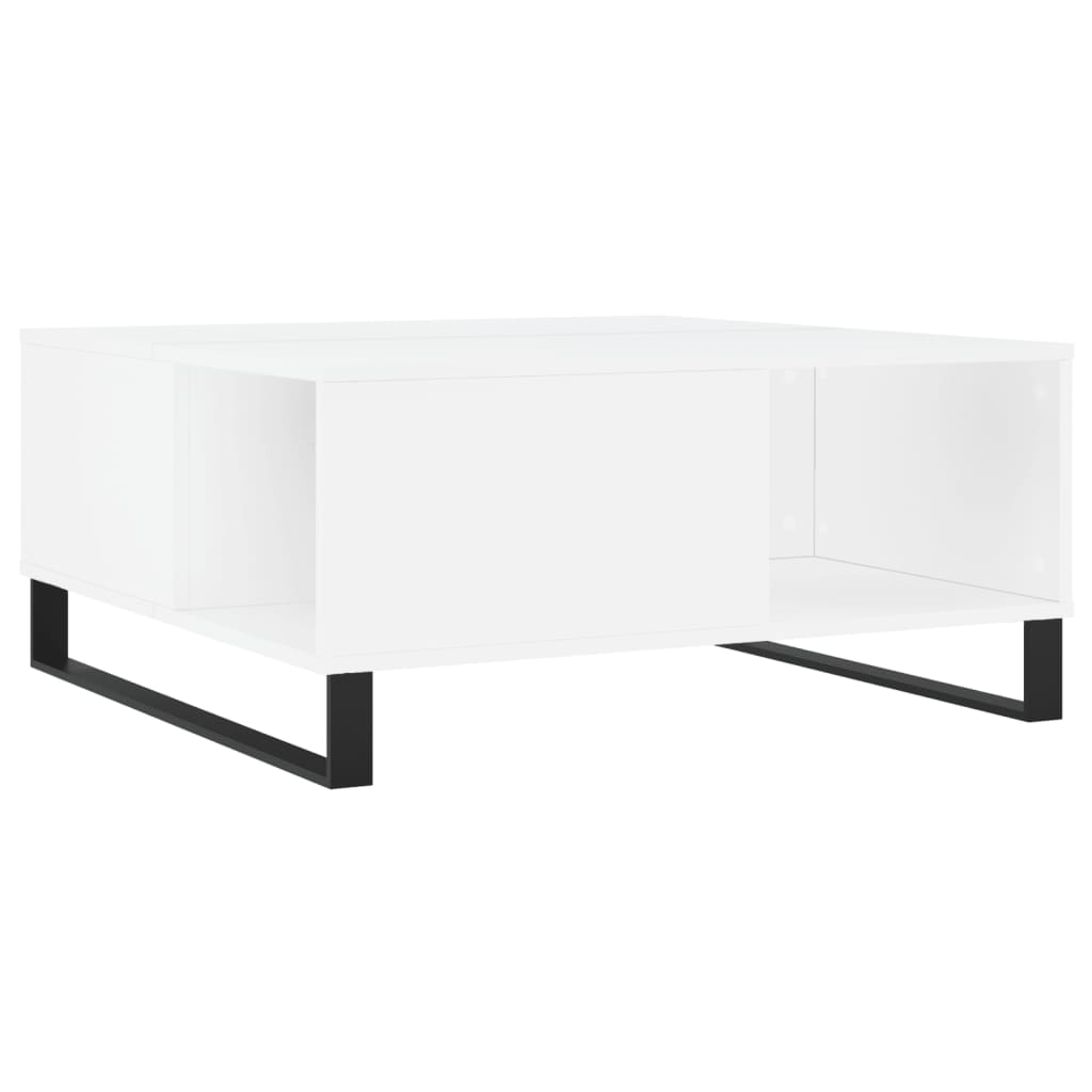 Salongbord hvit 80x80x36,5 cm konstruert tre