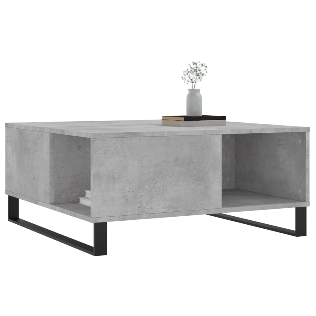 Salongbord betonggrå 80x80x36,5 cm konstruert tre