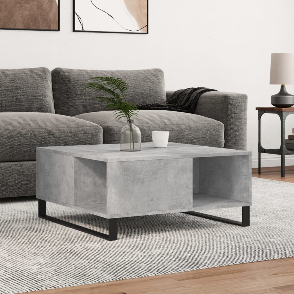 Salongbord betonggrå 80x80x36,5 cm konstruert tre