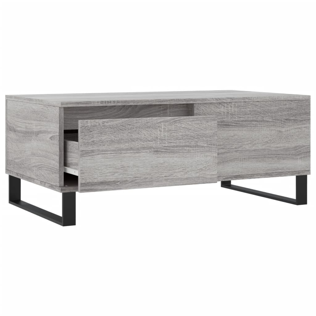 Salongbord grå sonoma 90x50x36,5 cm konstruert tre