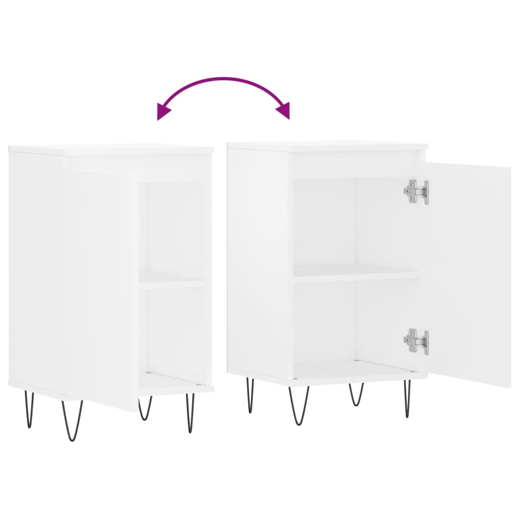 Skjenk hvit 40x35x70 cm konstruert tre