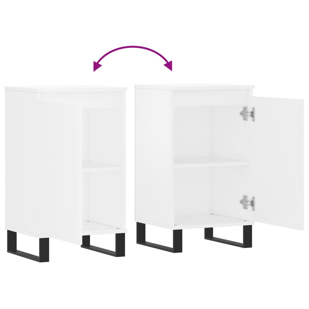 Skjenk hvit 40x35x70 cm konstruert tre