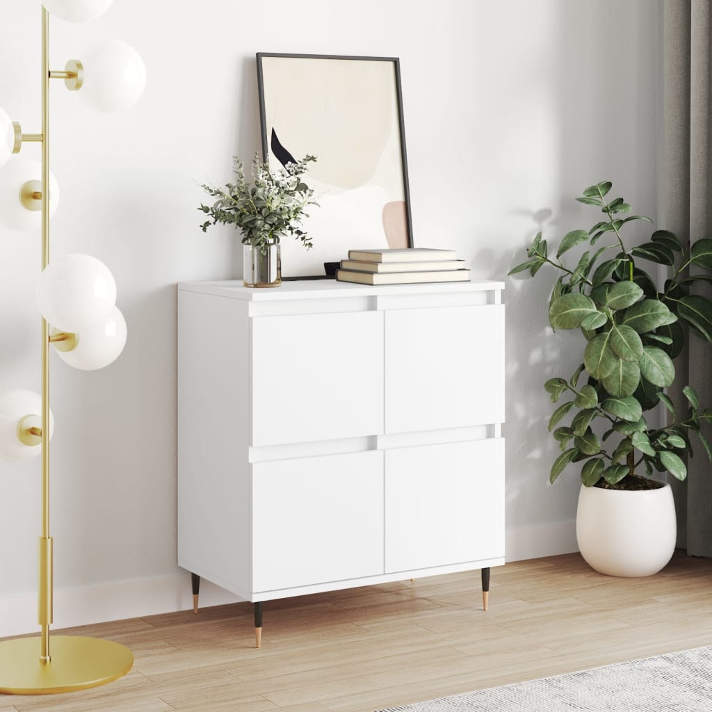 Skjenk hvit 60x35x70 cm konstruert tre