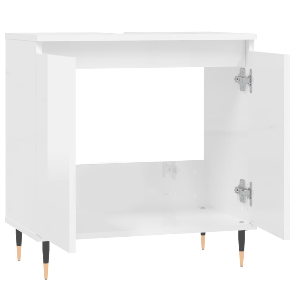 Servantskap høyglans hvit 58x33x60 cm konstruert tre