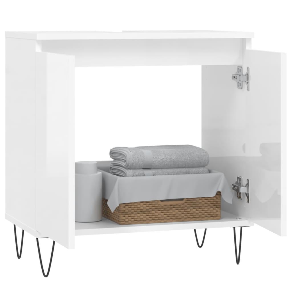 Servantskap høyglans hvit 58x33x60 cm konstruert tre