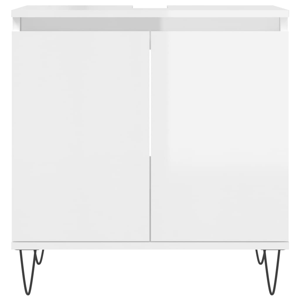 Servantskap høyglans hvit 58x33x60 cm konstruert tre