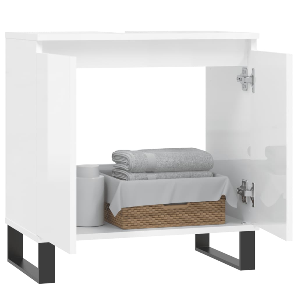 Servantskap høyglans hvit 58x33x60 cm konstruert tre