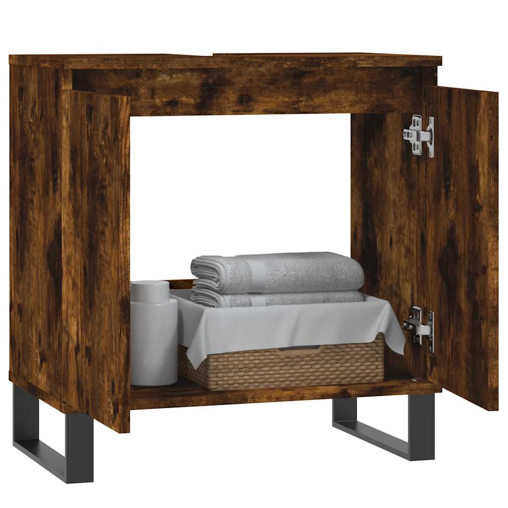 Baderomsskap røkt eik 58x33x60 cm konstruert tre