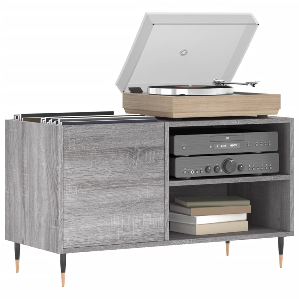 Hifi-benk grå sonoma 85x38x48 cm konstruert tre