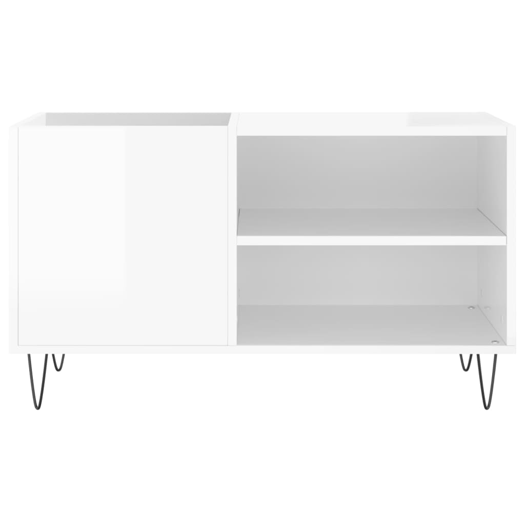 Hifi-benk høyglans hvit 85x38x48 cm konstruert tre