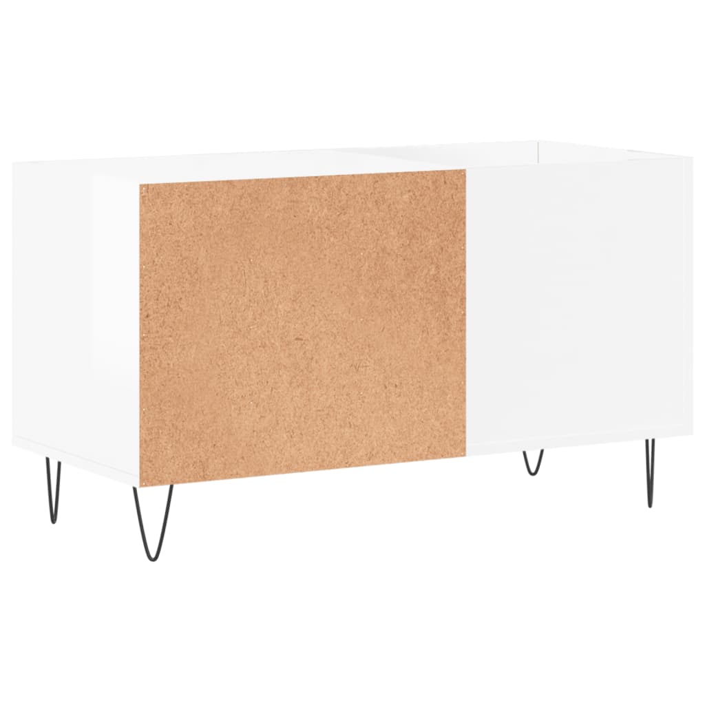Hifi-benk høyglans hvit 85x38x48 cm konstruert tre