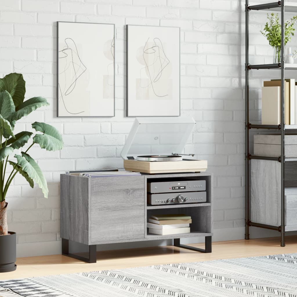 Hifi-benk grå sonoma 85x38x48 cm konstruert tre