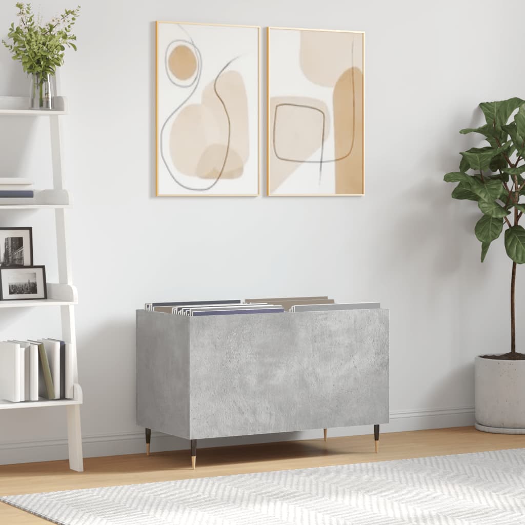 Hifi-benk betonggrå 74,5x38x48 cm konstruert tre