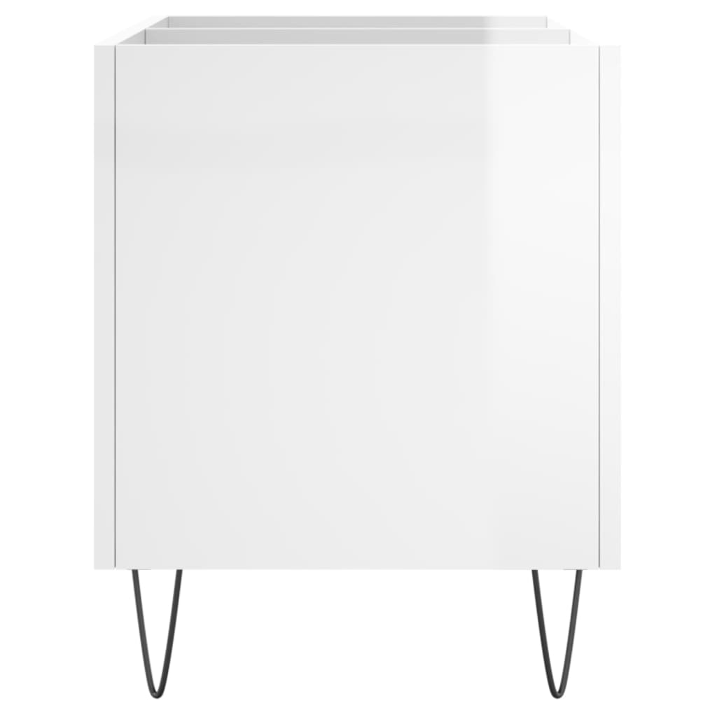 Hifi-benk høyglans hvit 74,5x38x48 cm konstruert tre