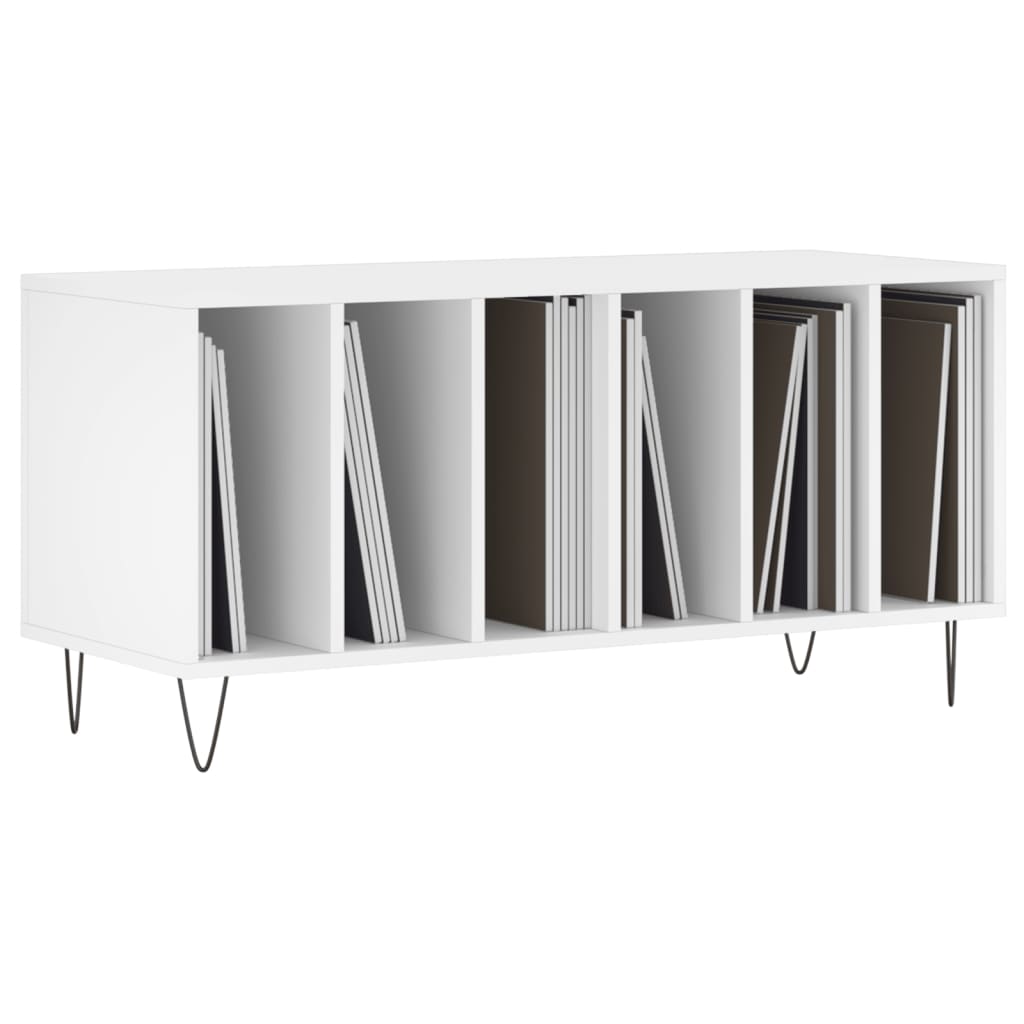 Hifi-benk hvit 100x38x48 cm konstruert tre